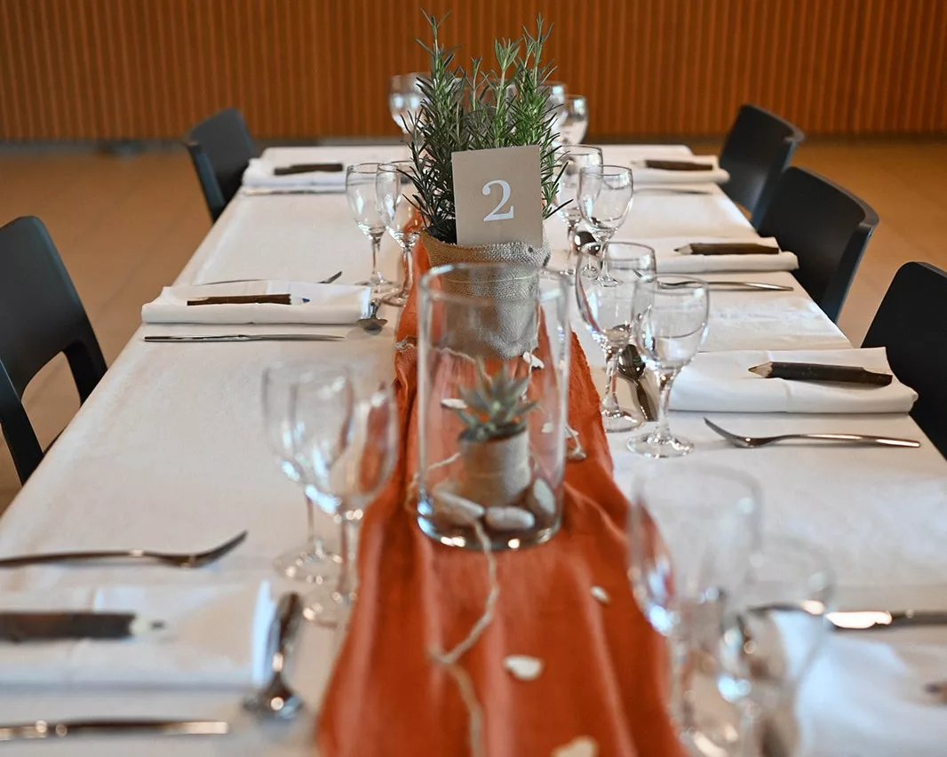 Vase cylindrique en centre de table