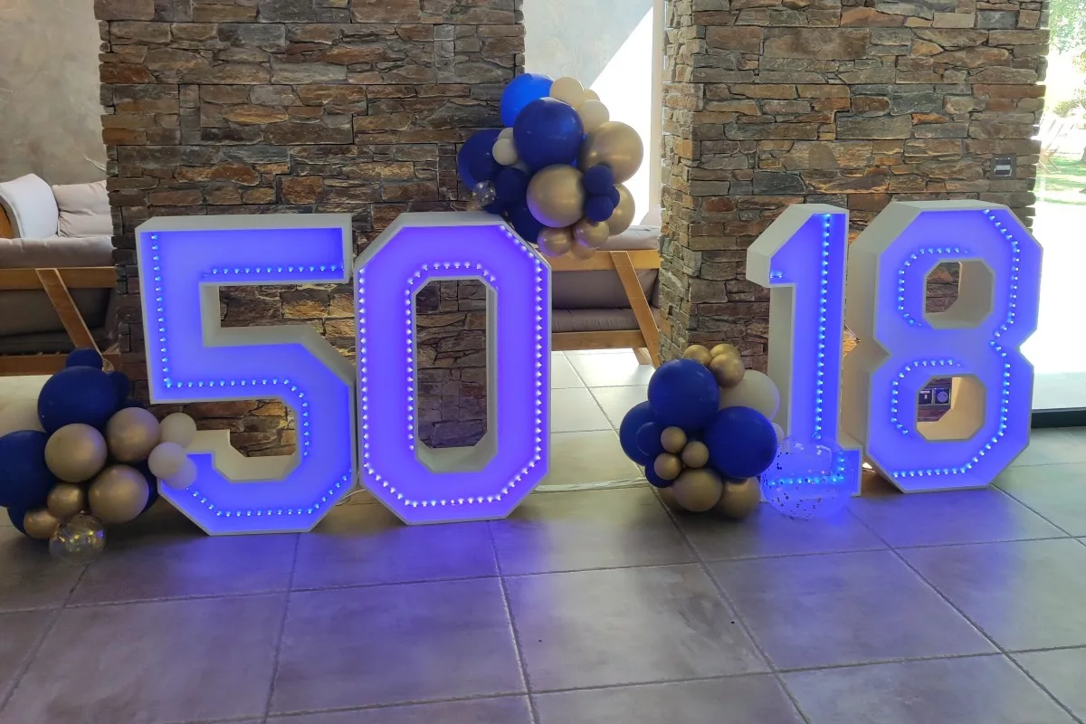Chiffre géant lumineux 5 0 1 8